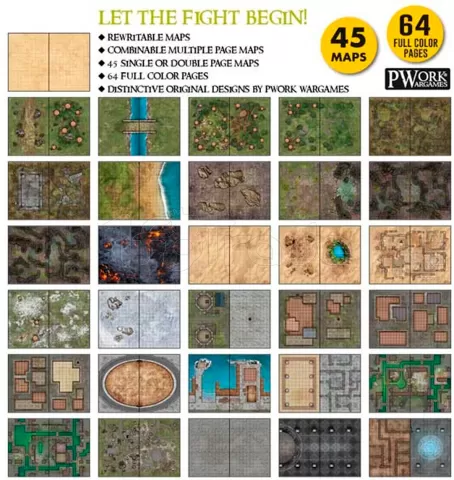 Photo de Livre de combat 1 Fantasy : Cartes de Combat Réinscriptibles pour jeux de rôle sur table