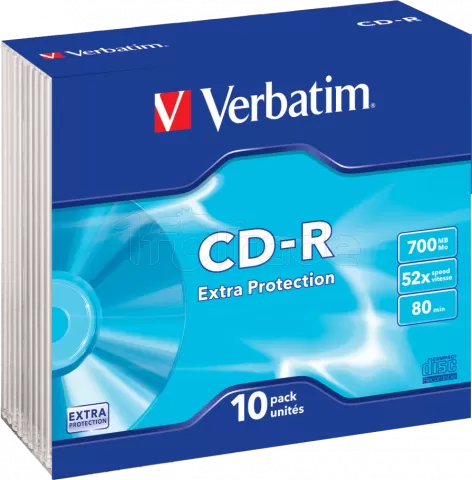 Photo de Lot de 10 CD-R Verbatim Extra Protection - 700Mo