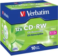 Photo de Lot de 10 CD-RW Verbatim 12x - 700Mo