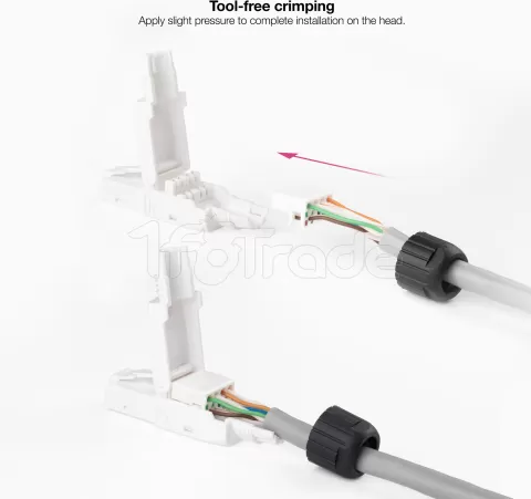 Photo de Lot de 10 connecteurs RJ45 Nanocable UTP catégorie 6A (Blanc)
