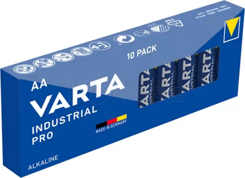 Photo de Lot de 10 piles Alcaline Varta  Industrial Pro type AA (LR6) 1,5V