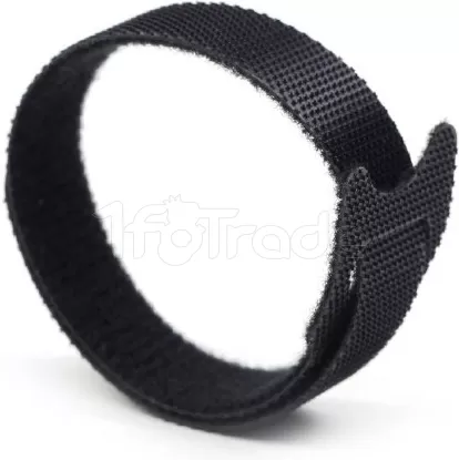 Photo de Lot de 100 Organisateurs de câbles CableXpert 210x1,2cm avec Velcro (Noir)