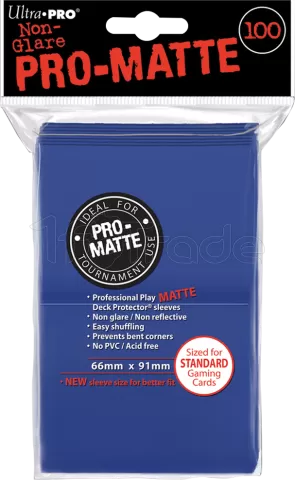 Photo de Lot de 100 Sleeves Ultra Pro Pro-Matte Format Standard 66x91mm (Bleu)