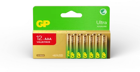 Photo de Lot de 12 piles Alcaline GP Batteries Ultra type AAA (LR03) 1,5V