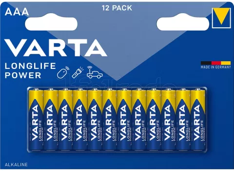 Photo de Lot de 12 piles Alcaline Varta Longlife Power type AAA (LR3) 1,5V