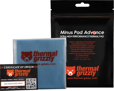 Photo de Lot de 2 Pads Thermiques Thermal Grizzly Minus Pad Advance 100x100x0,5mm (Noir)