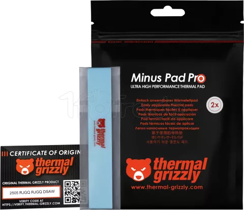 Photo de Lot de 2 Pads Thermiques Thermal Grizzly Minus Pad Pro 120x20x0,5mm (Gris)