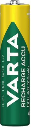 Photo de Lot de 2 piles rechargeables Varta Recharge Accu Solar type AAA (LR3) 550mAh