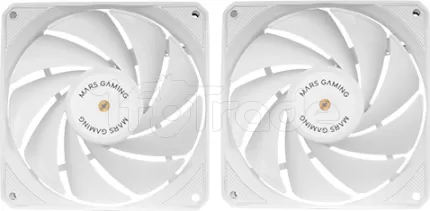 Photo de Lot de 2 Ventilateurs boitier Mars Gaming MF-NCLX2 - 12cm (Blanc)