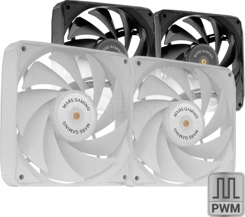 Photo de Lot de 2 Ventilateurs boitier Mars Gaming MF-NCLX2 - 12cm (Blanc)