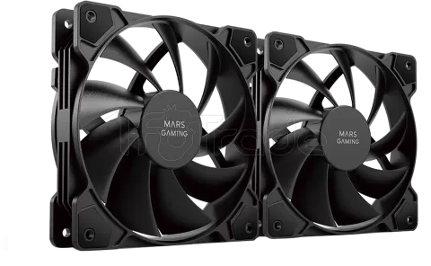 Photo de Lot de 2 Ventilateurs boitier Mars Gaming MF-PWMX2 - 12cm (Noir)