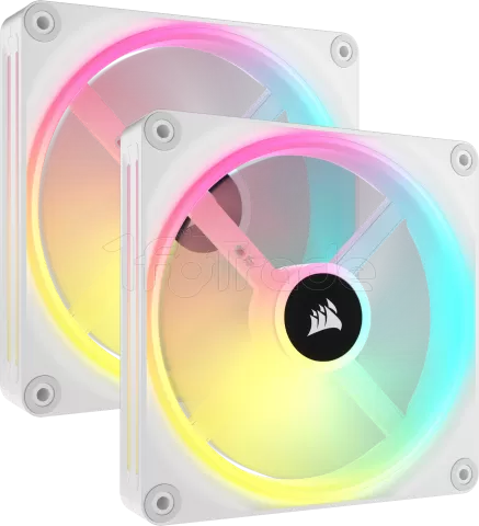 Photo de Lot de 2 Ventilateurs de boitier Corsair iCue Link QX RGB - 14cm (Blanc)