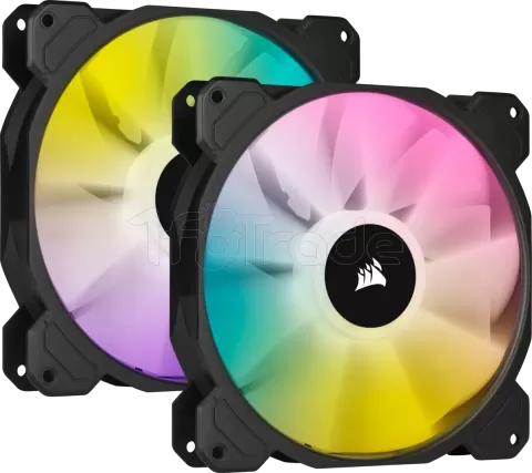 Photo de Lot de 2 Ventilateurs de boitier Corsair iCue SP140 Elite Performance PWM RGB - 14cm (Noir)