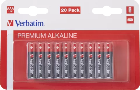 Photo de Lot de 20 piles Alcaline Verbatim Premium type AAA (LR03) 1,5V