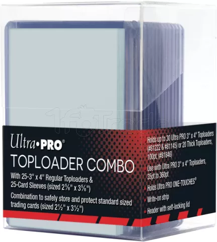 Photo de Lot de 25 Sleeves Ultra Pro TopLoader Combo Format 4"x3" (Transparent)