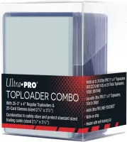 Photo de Lot de 25 Sleeves Ultra Pro TopLoader Combo Format 4"x3" (Transparent)