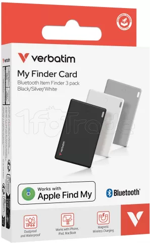 Photo de Lot de 3 Trackers Bluetooth Verbatim My Finder Card pour Apple