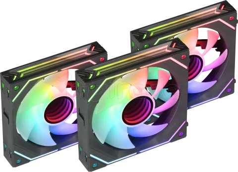 Photo de Lot de 3 Ventilateurs boitier Mars Gaming LinkFinity RGB - 12cm (Noir)