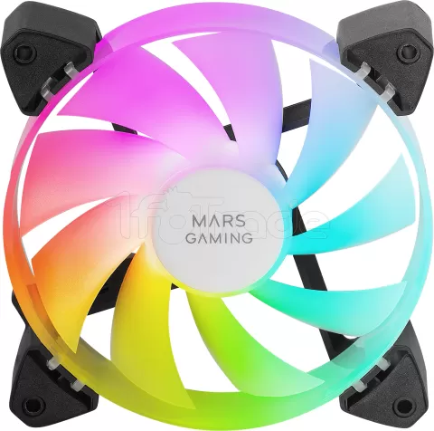 Photo de Lot de 3 Ventilateurs boitier Mars Gaming MF-3A RGB - 12cm (Noir)