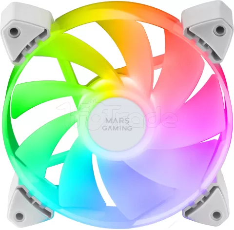 Photo de Lot de 3 Ventilateurs boitier Mars Gaming MF-3AR RGB - 12cm (Blanc)