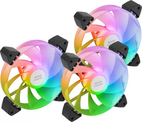 Photo de Lot de 3 Ventilateurs boitier Mars Gaming MF-3AR RGB - 12cm (Noir)