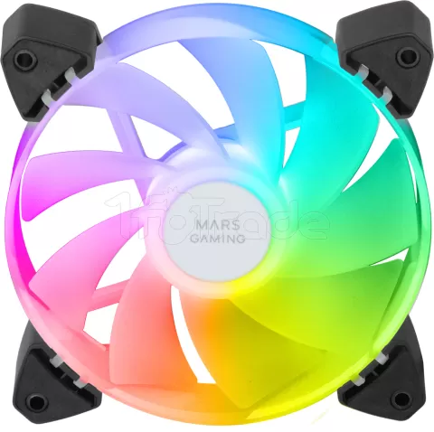 Photo de Lot de 3 Ventilateurs boitier Mars Gaming MF-3AR RGB - 12cm (Noir)