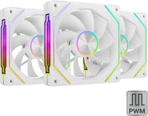 Photo de Lot de 3 Ventilateurs boitier Mars Gaming MF-LinkFinity 2 Reverse RGB - 12cm (Blanc)