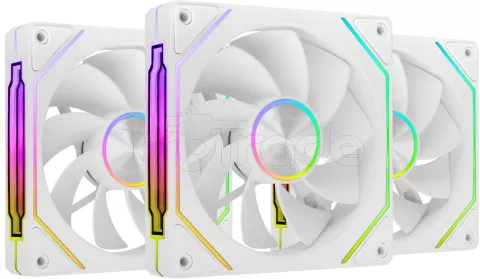 Photo de Lot de 3 Ventilateurs boitier Mars Gaming MF-LinkFinity 2 Reverse RGB - 12cm (Blanc)
