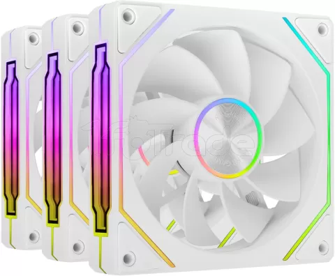 Photo de Lot de 3 Ventilateurs boitier Mars Gaming MF-LinkFinity 2 Reverse RGB - 12cm (Blanc)