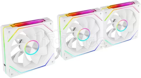 Photo de Lot de 3 Ventilateurs boitier Mars Gaming MF-LinkFinity 2 Reverse RGB - 12cm (Blanc)