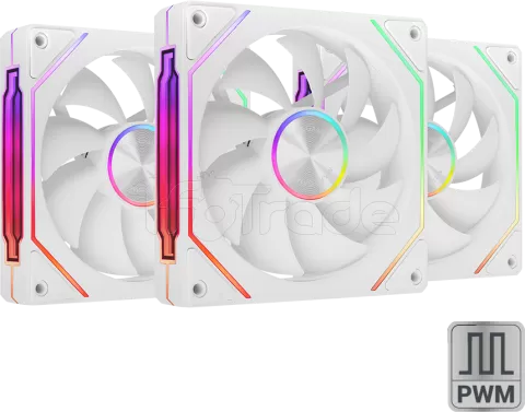 Photo de Lot de 3 Ventilateurs boitier Mars Gaming MF-LinkFinity 2 RGB - 12cm (Blanc)