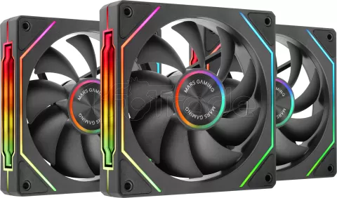 Photo de Lot de 3 Ventilateurs boitier Mars Gaming MF-LinkFinity 2 RGB - 12cm (Noir)