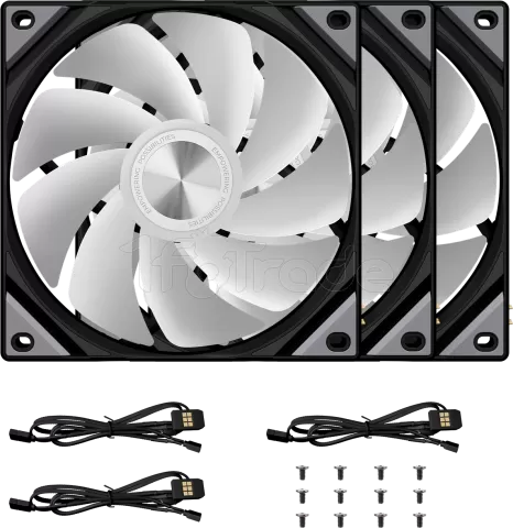 Photo de Lot de 3 Ventilateurs boitier Tryx Rota SL Reverse RGB - 12cm (Noir)