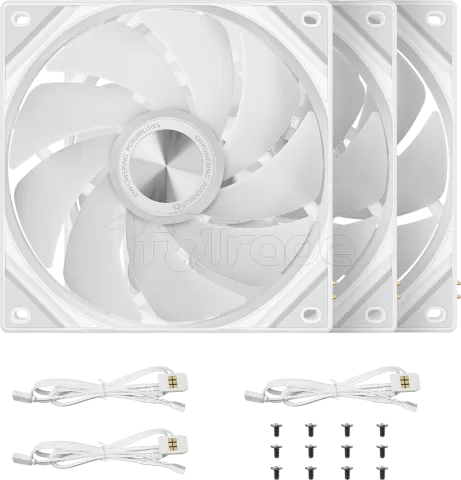 Photo de Lot de 3 Ventilateurs boitier Tryx Rota SL RGB - 12cm (Blanc)