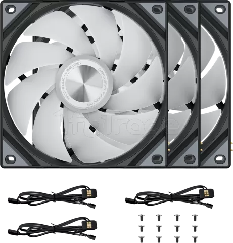 Photo de Lot de 3 Ventilateurs boitier Tryx Rota SL RGB - 12cm (Noir)