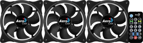 Photo de Lot de 3 Ventilateurs de boitier AeroCool Eclipse 12 Pro RGB 12cm (Noir)