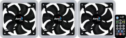 Photo de Lot de 3 Ventilateurs de boitier AeroCool Edge 14 Pro RGB 14cm (Noir)