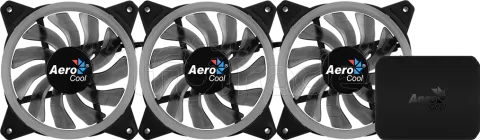 Photo de Lot de 3 Ventilateurs de boitier AeroCool Rev RGB Pro 12cm (Noir)