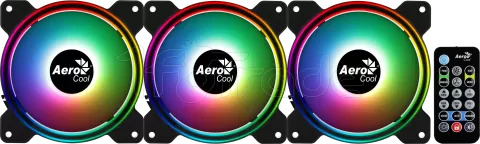 Photo de Lot de 3 Ventilateurs de boitier Aerocool Saturn 12F Pro RGB 12cm (Noir) avec télécommande