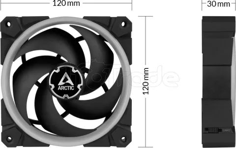 Photo de Lot de 3 Ventilateurs de boitier Arctic BioniX P120 RGB - 12cm (Noir)