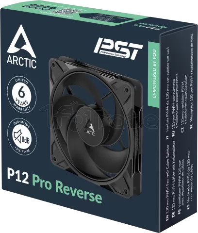 Photo de Lot de 3 Ventilateurs de boitier Arctic P12 Pro Reverse - 12cm (Noir)