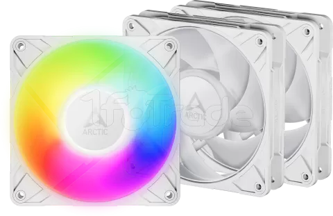 Photo de Lot de 3 Ventilateurs de boitier Arctic P12 Pro RGB -12cm (Blanc)