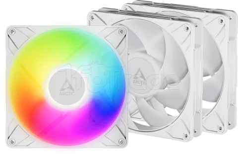 Photo de Lot de 3 Ventilateurs de boitier Arctic P14 Pro RGB - 14cm (Blanc)