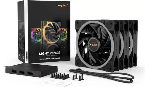 Photo de Lot de 3 Ventilateurs de boitier Be Quiet Light Wings High Speed RGB - 12cm (Noir)