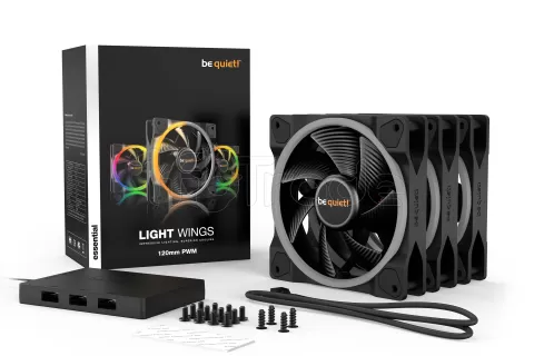 Photo de Lot de 3 Ventilateurs de boitier be quiet! Light Wings RGB - 12cm (Noir)