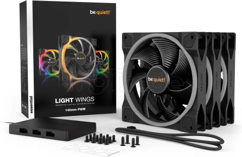 Photo de Lot de 3 Ventilateurs de boitier Be Quiet Light Wings RGB - 14cm (Noir)