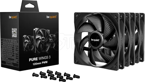 Photo de Lot de 3 Ventilateurs de boitier be quiet! Pure Wings 3 PWM - 12cm (Noir)