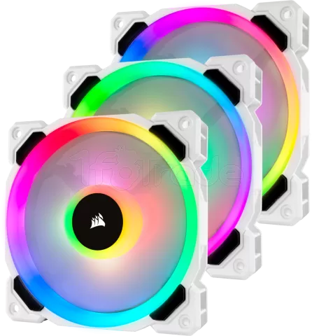 Photo de Lot de 3 Ventilateurs de boitier Corsair Dual Light Loop LL120 RGB - 12cm (Blanc)