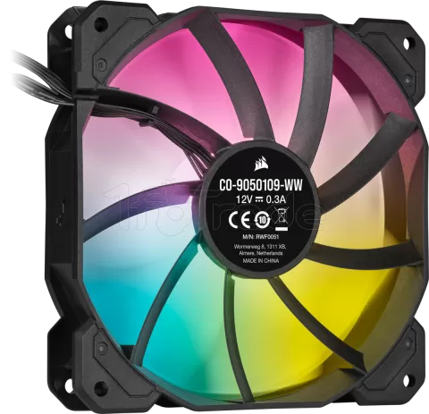 Photo de Lot de 3 Ventilateurs de boitier Corsair iCue SP120 Elite Performance PWM RGB - 12cm (Noir)