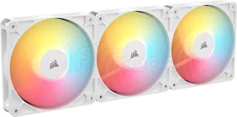 Photo de Lot de 3 Ventilateurs de boitier Corsair RS Reverse RGB - 12cm (Blanc)